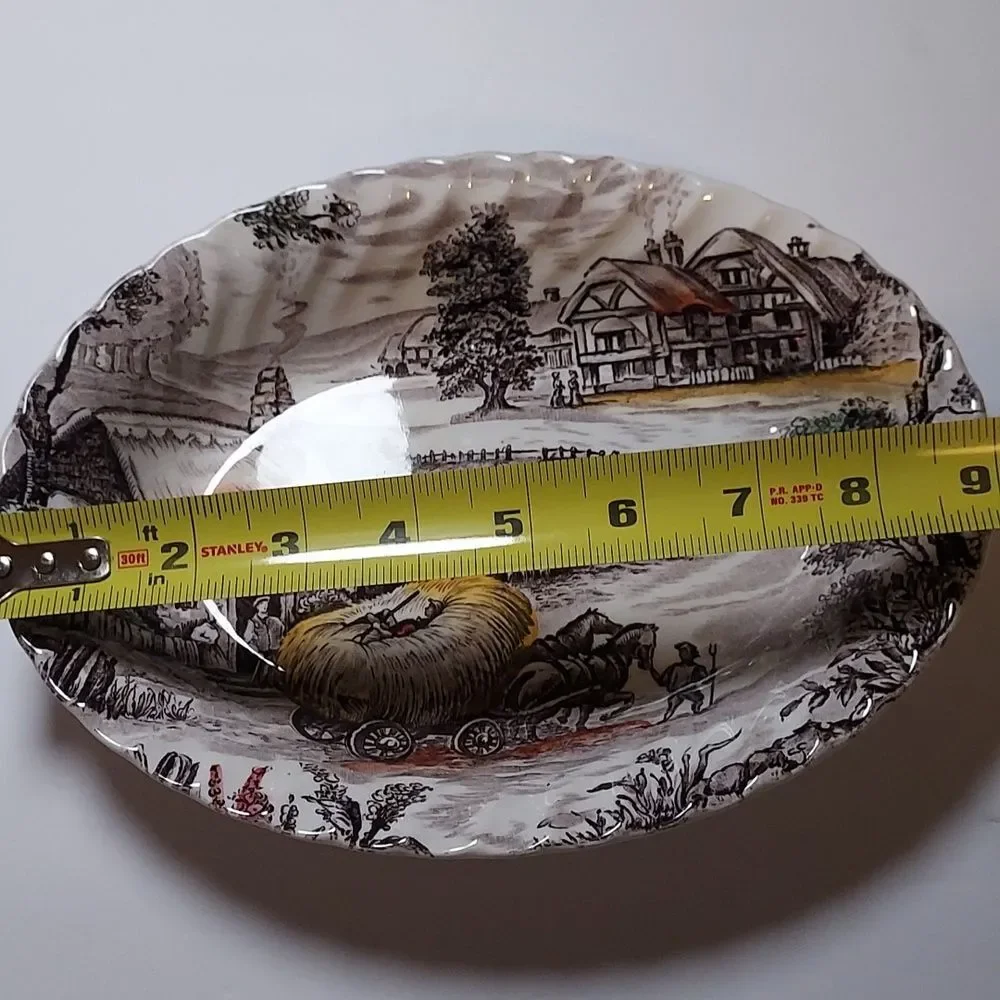 Yorkshire Ironstone Serving Bowl Oblong Staffordshire Bowl 9 Inches Vintage